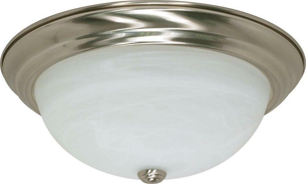 15 In. 3-Light 60W Flush Mount Ceiling Fixture Bright Nickel Ceiling Lighting Brushed Nickel