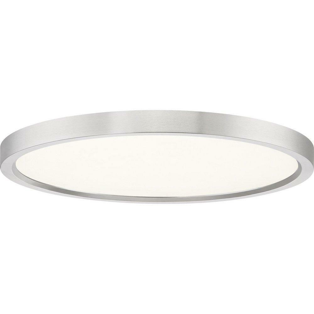 15 In X 1 In. 27W 1-Light Integrated Led Flush Mount Ceiling Fixture In Brushed Nickel Ceiling Lighting Brushed Nickel