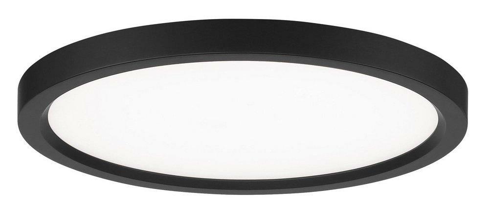 15 X 1 In. 30W 1-Light Led Transitional Flush Mount Ceiling Fixture In Coal Ceiling Lighting Coal