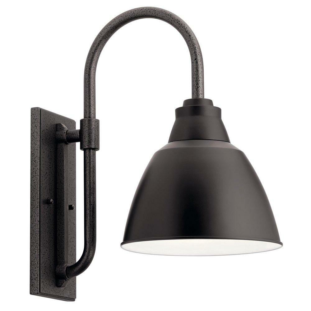 150W 1-Light Incandescent Outdoor Wall Sconce In Black Outdoor Lighting Black