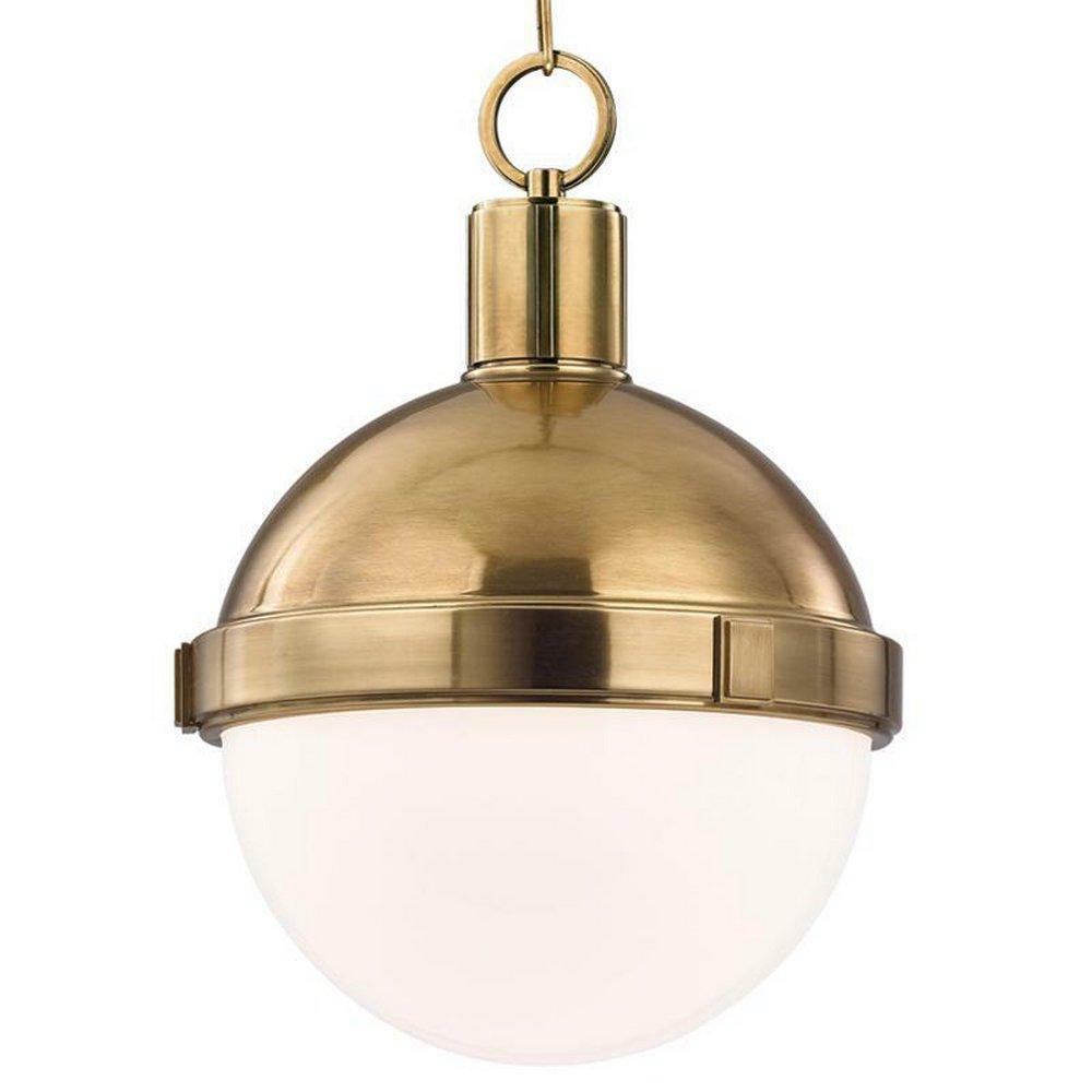 150W 1-Light Medium E-26 Incandescent Pendant In Aged Brass Indoor Lighting Aged Brass