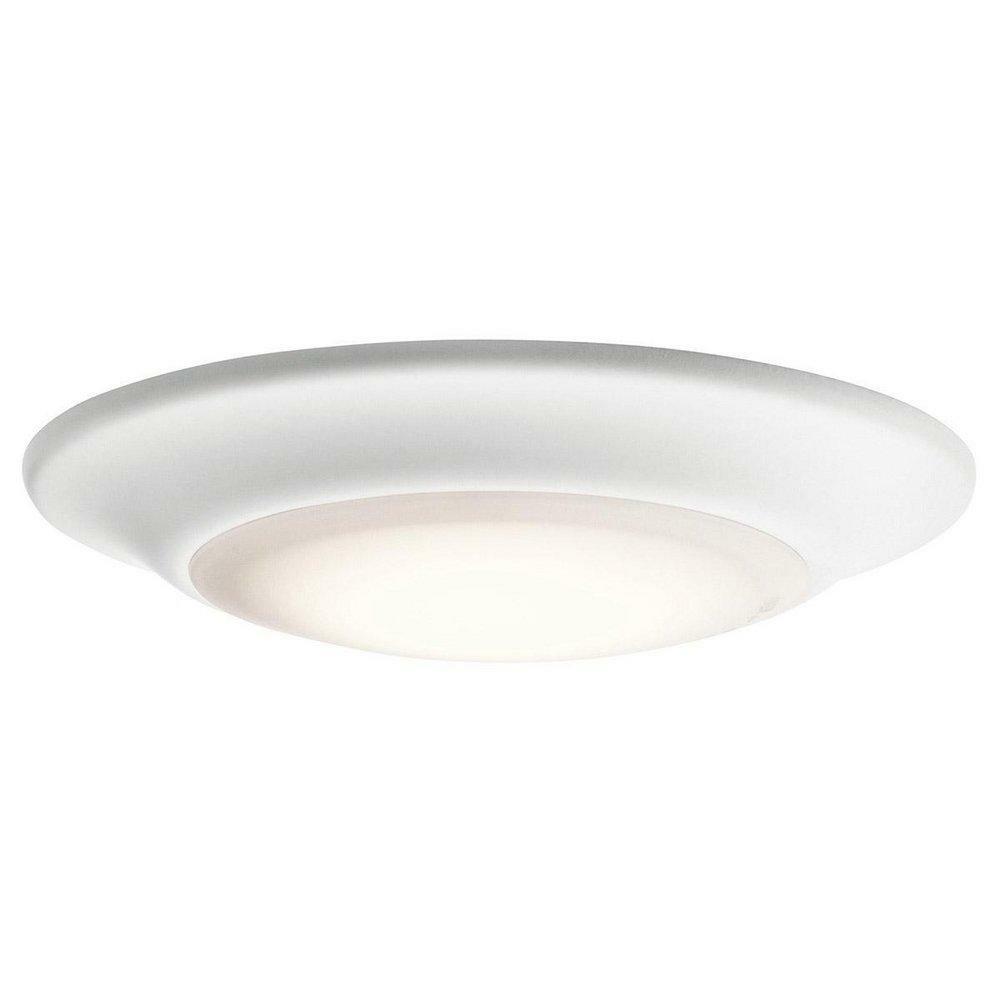 15W 1-Light Led Flushmount Ceiling Fixture In Textured White Ceiling Lighting White