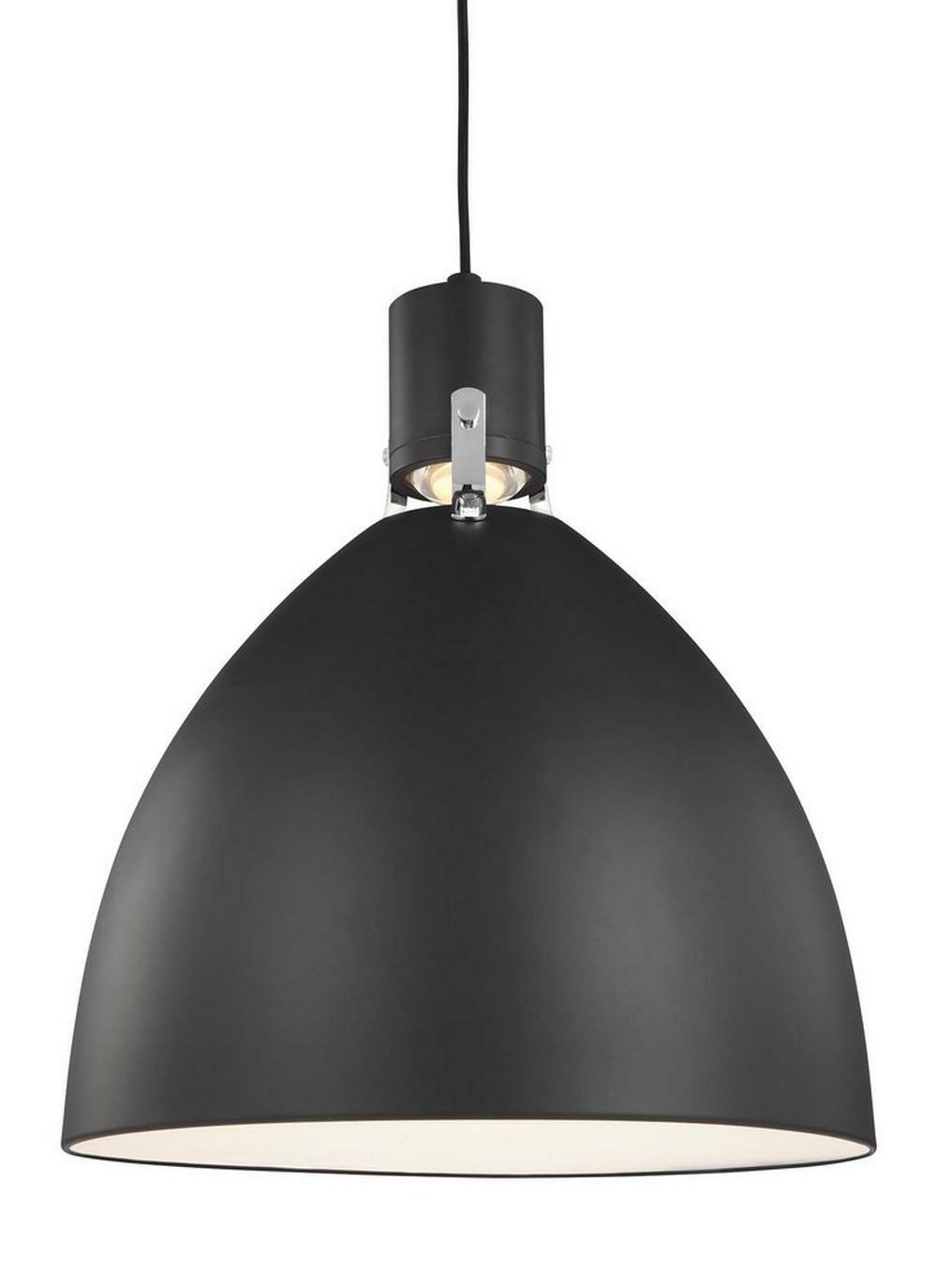 16-1/2 In. 14W 1-Light Led Pendant In Matte Black Indoor Lighting Matte Black