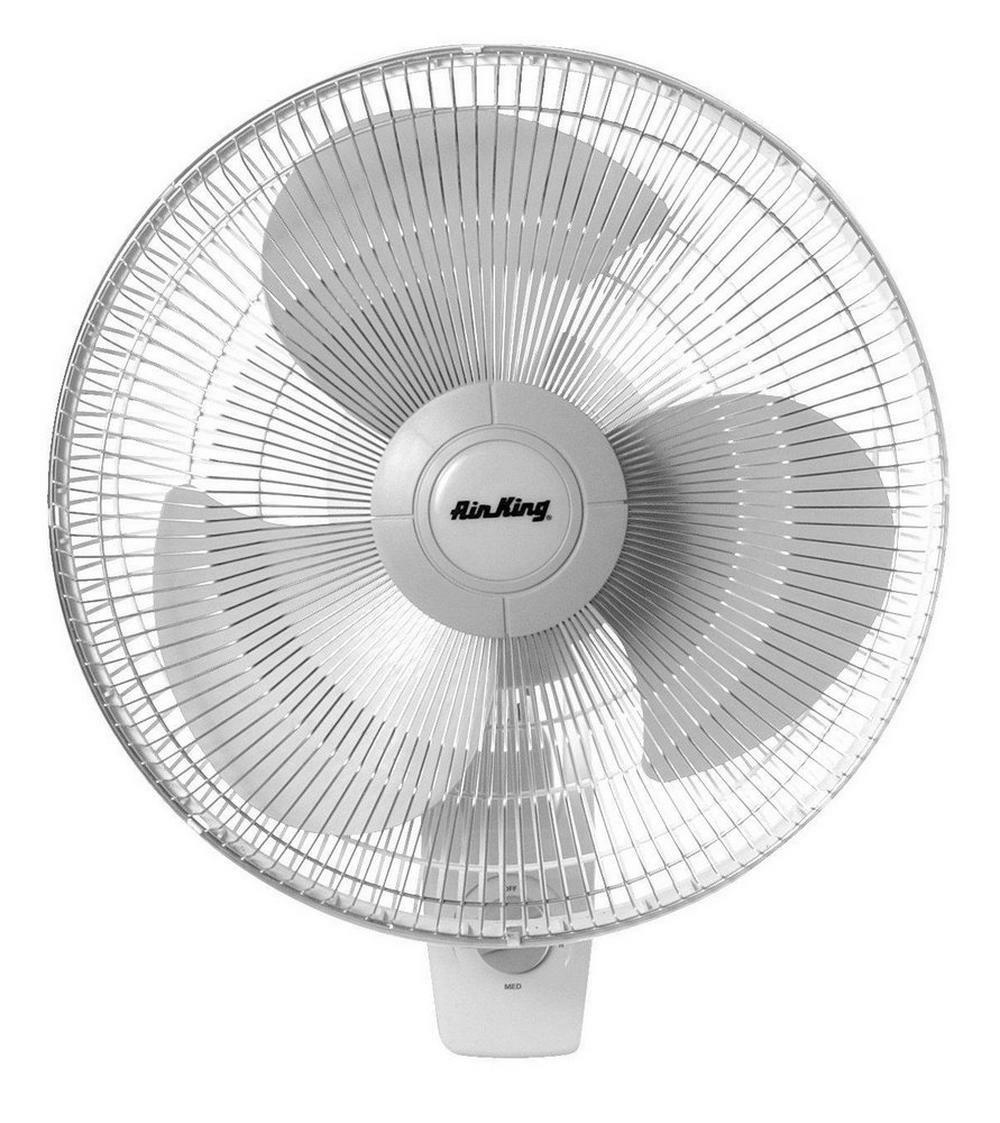 16 In. 3-Blade Wall Mount Oscillating Fan In White Fans & Accessories White