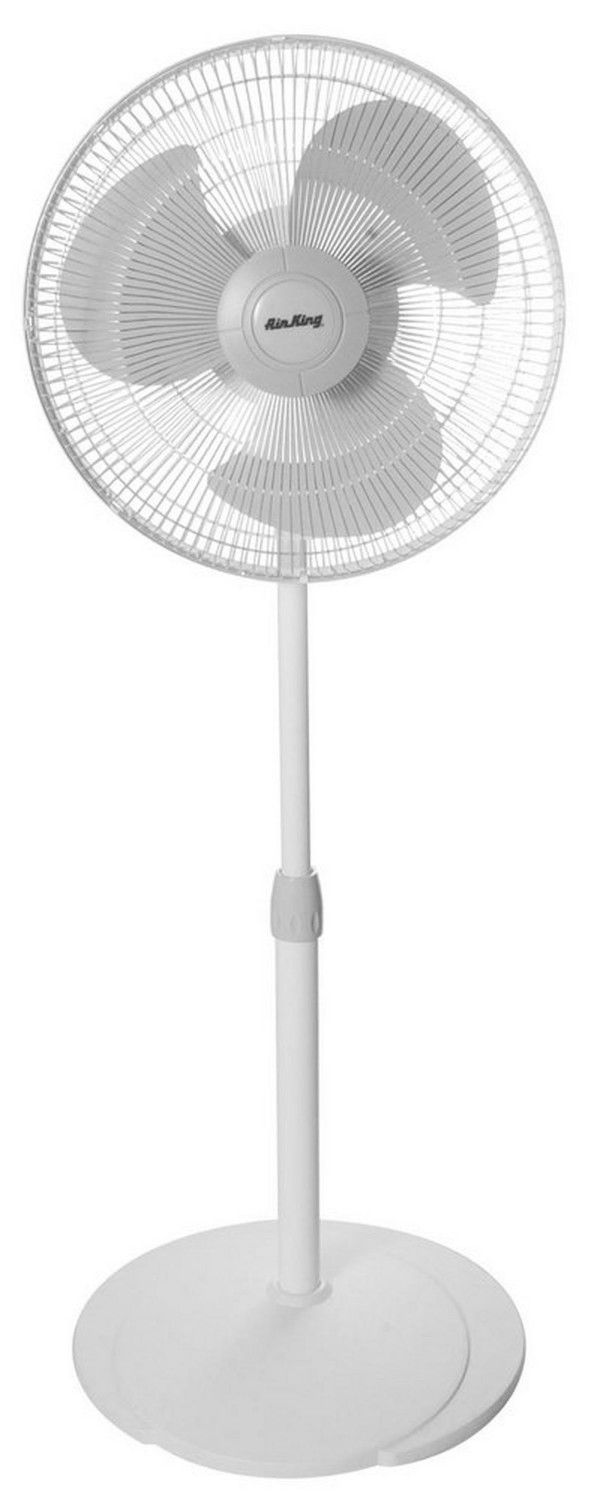 16 In. 3-Speed Polypropylene Oscillating Pedestal Fan In Grey Fans & Accessories Grey