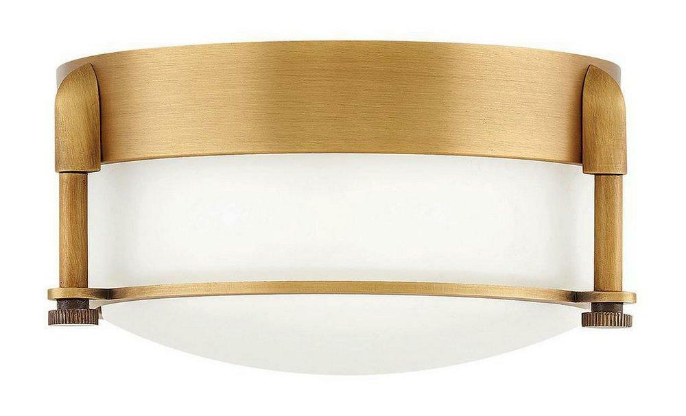 16W 1-Light Integrated Led Flush Mount Ceiling Fixture In Heritage Brass Ceiling Lighting Heritage Brass