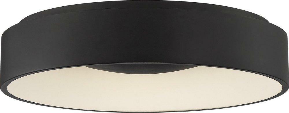 17-3/4 In. 20W 1-Light Led Flush Mount Ceiling Fixture In Black Ceiling Lighting Black