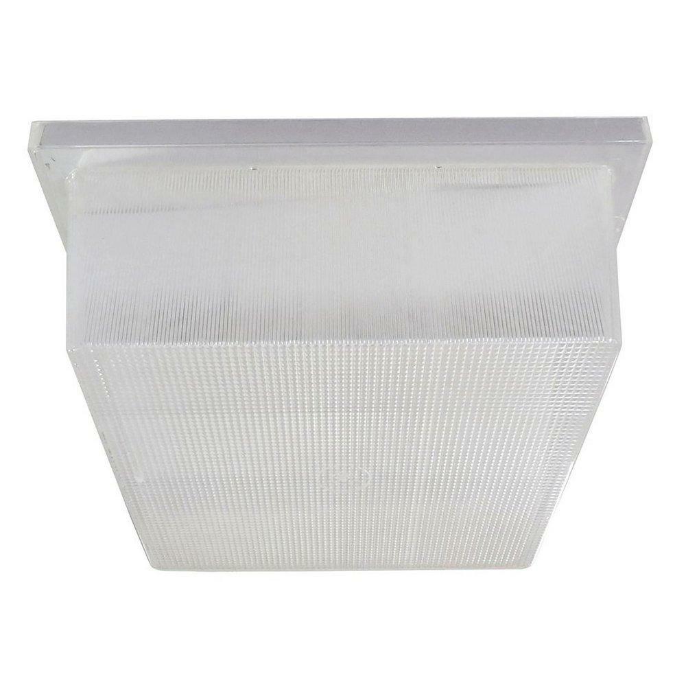 17W 1-Light Outdoor Utility Led Flushmount Light In White Outdoor Ceiling Lighting White