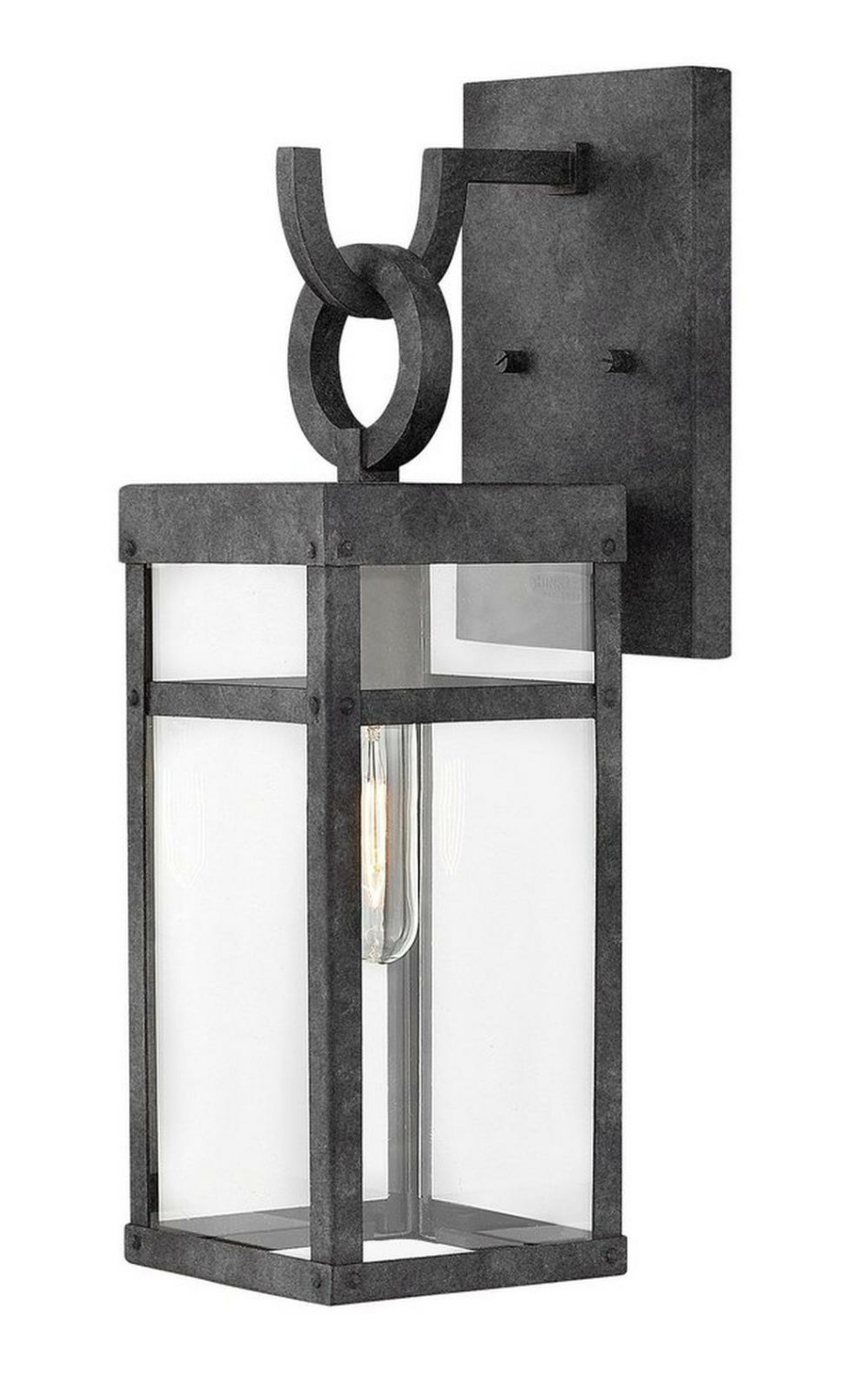 18-1/2 In. 100W 1-Light Outdoor Wall Lantern In Aged Zinc Outdoor Lighting Aged Zinc