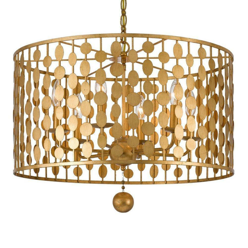 18-1/2 In. 6-Light Chandelier In Antique Gold Chandeliers Antique Gold