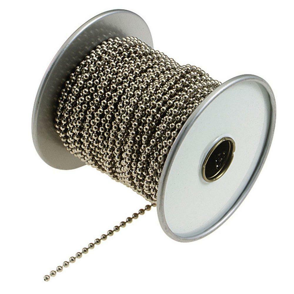 1/8 In. X 100 Ft. Steel Ball Chain In Nickle Plated Indoor Lighting Parts & Accessories Nickel Plated