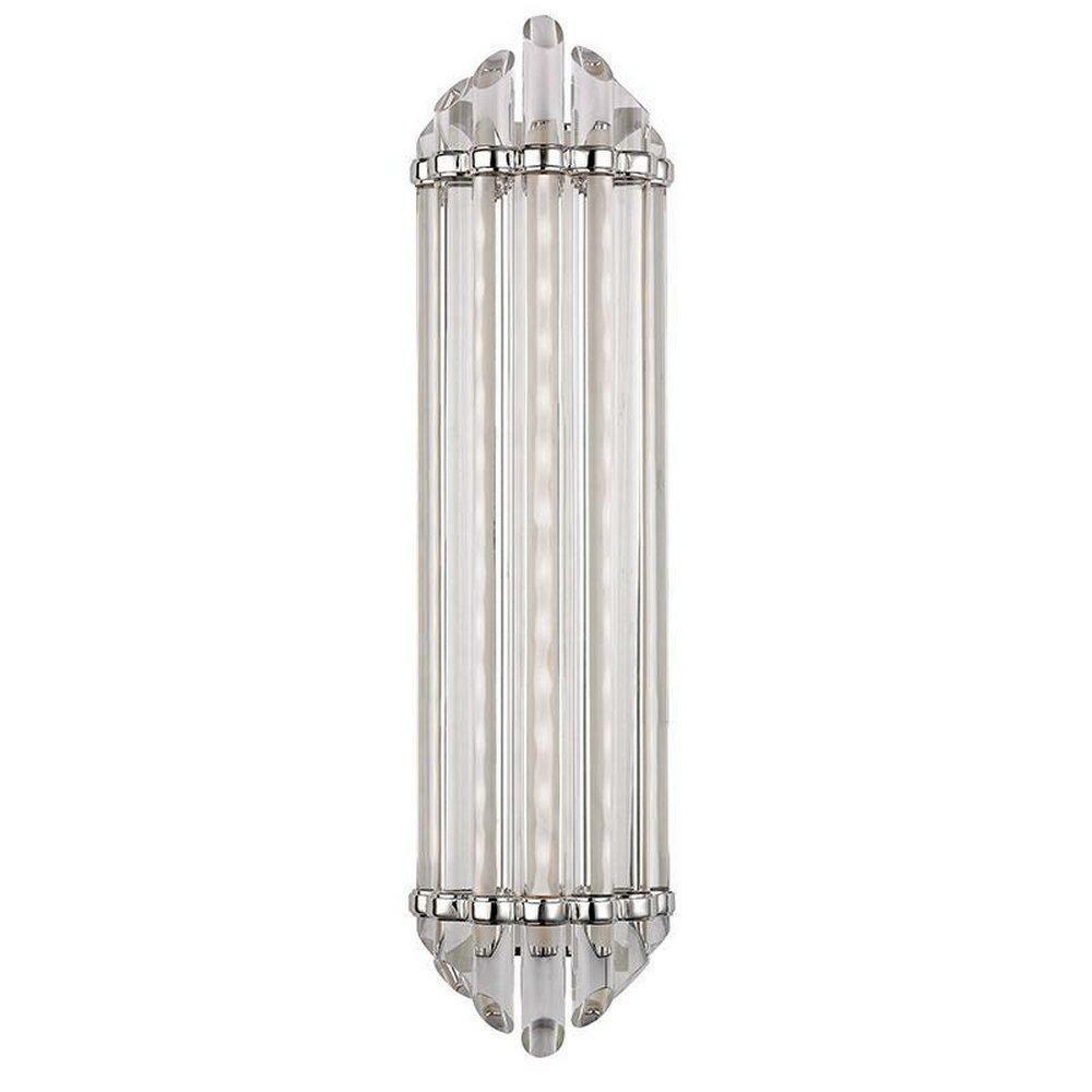 18W 1-Light Led Linear Vanity Fixture In Polished Nickel Bathroom Lighting Polished Nickel