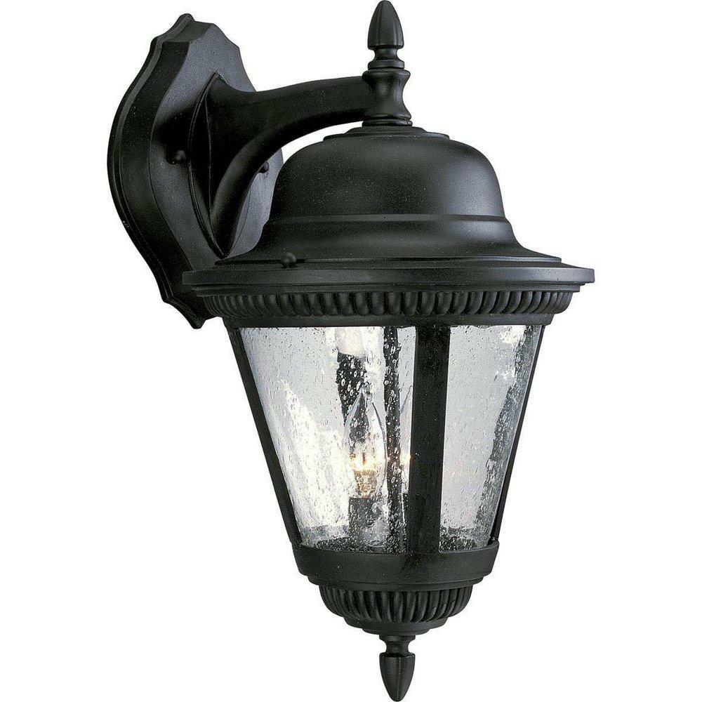 19-1/4 In. 60W 2-Light Outdoor Wall Lantern In Black Outdoor Lighting Textured Black