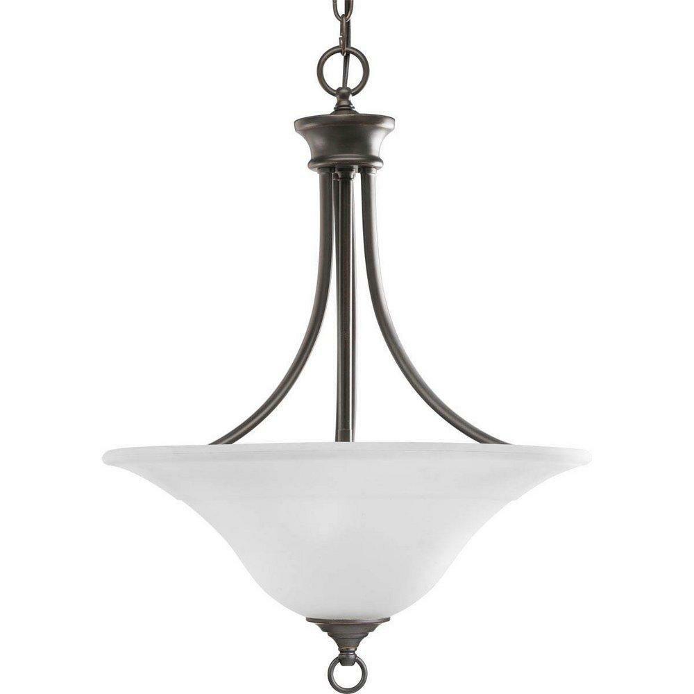 19 In. 100 W 3-Light Medium Hall & Foyer In Antique Bronze Foyer Lighting Antique Bronze