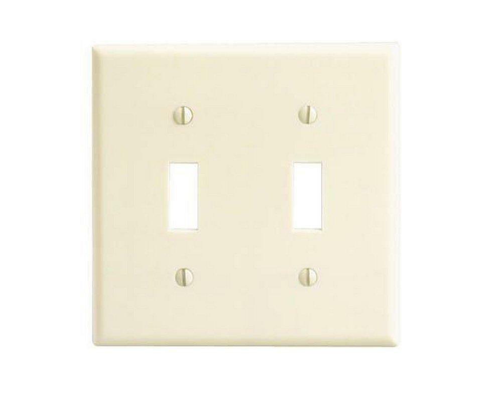 2-Gang Standard Size Toggle Device Switch Wall Plate In Ivory Indoor Lighting Parts & Accessories Ivory