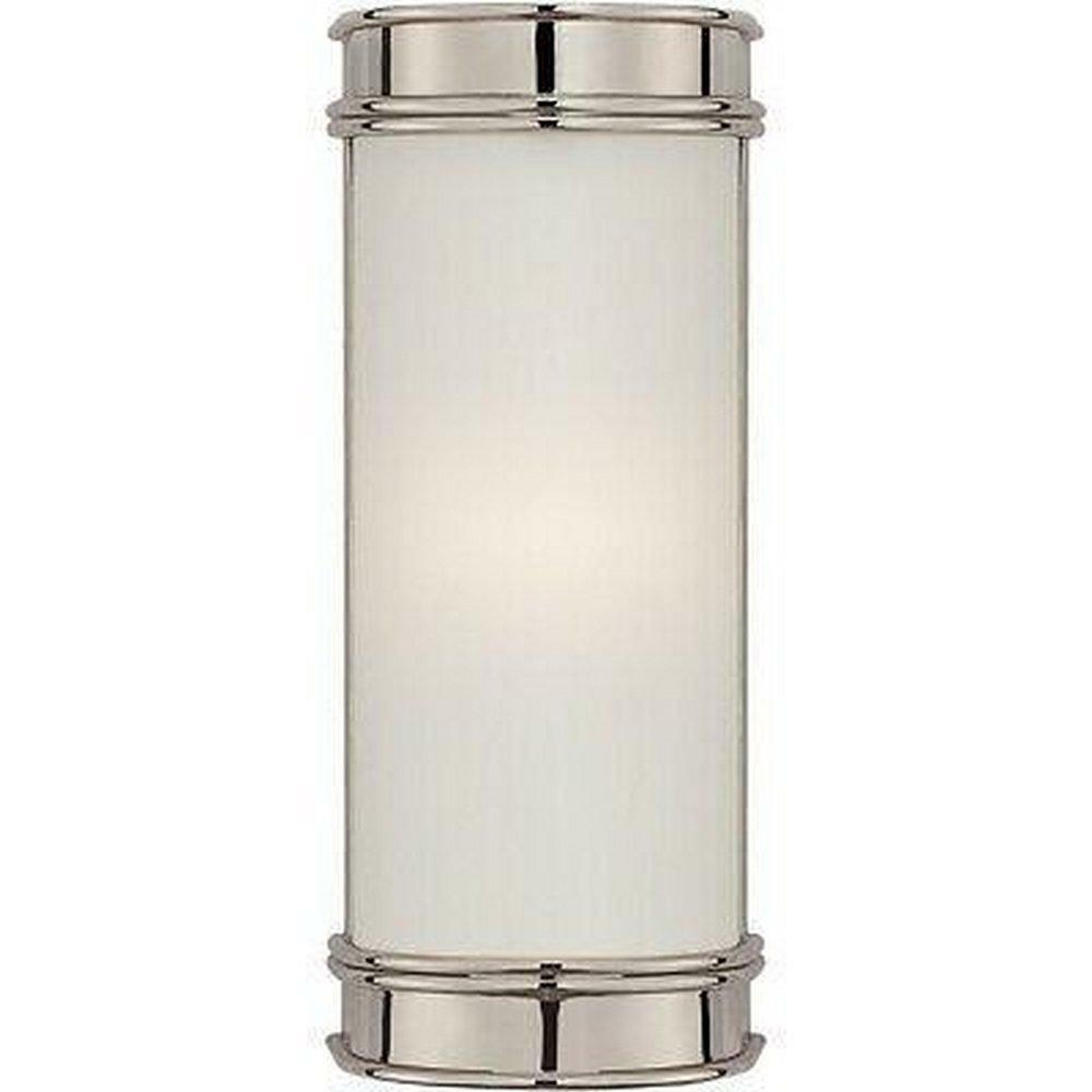 2-Light 60W Bath Sconce In Polished Nickel, Silver With Steel Bathroom Lighting Polished Nickel