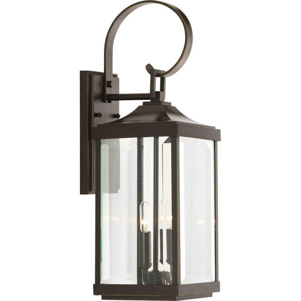 2-Light 60W Up Lighting Medium Wall Lantern In Antique Bronze Outdoor Lighting Antique Bronze