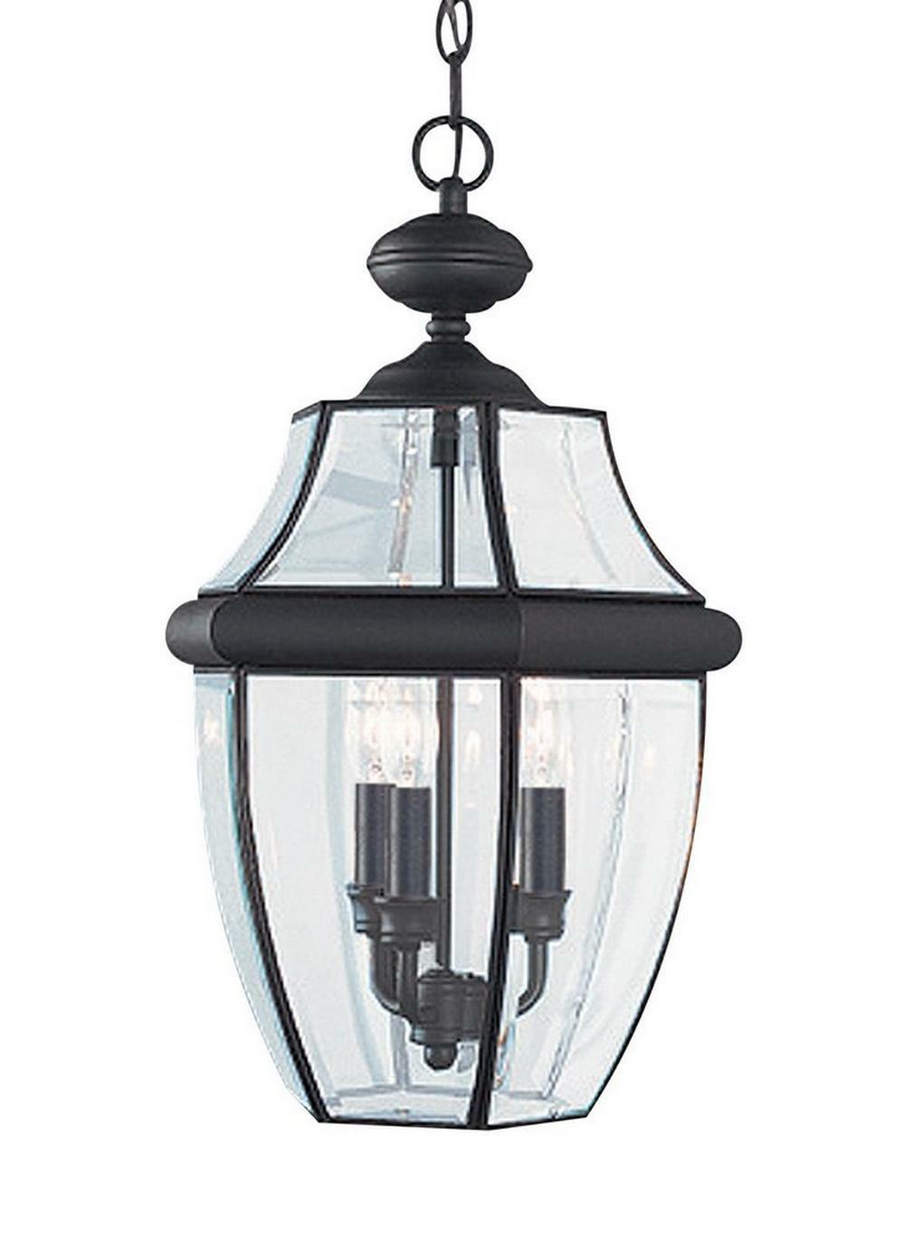 20-3/4 In. 40 W 3-Light Candelabra Pendant In Black Outdoor Lighting Black