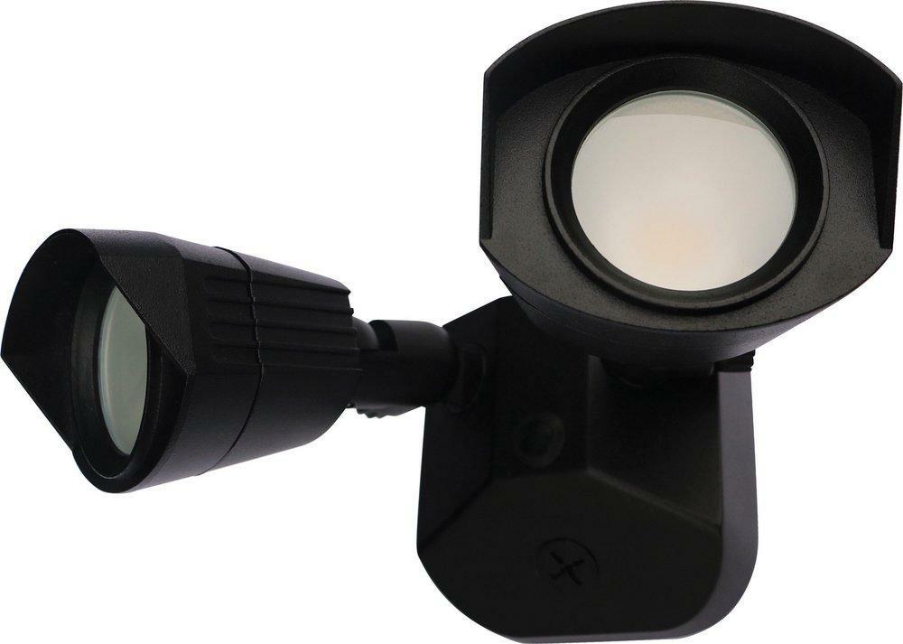 20W 2-Light Led Security Light In Black Outdoor Lighting Black