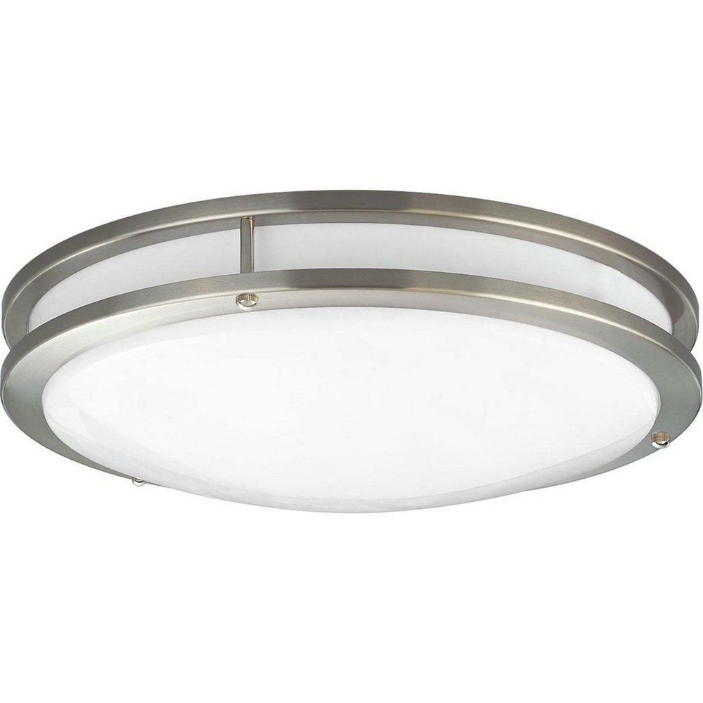 22W 1-Light Flush Mount Ceiling Fixture In Brushed Nickel Ceiling Lighting Brushed Nickel