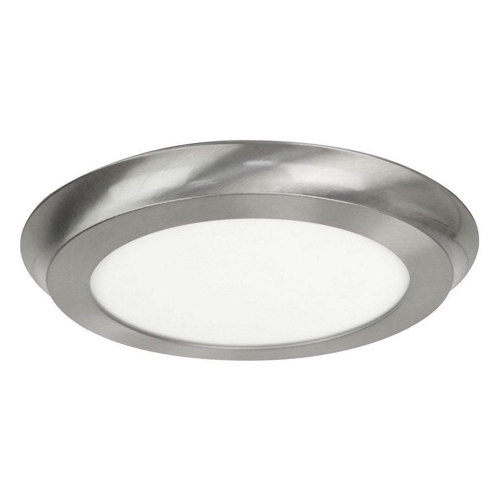 22W 1-Light Led Flush Mount Ceiling Fixture In Nickel Ceiling Lighting Brushed Nickel