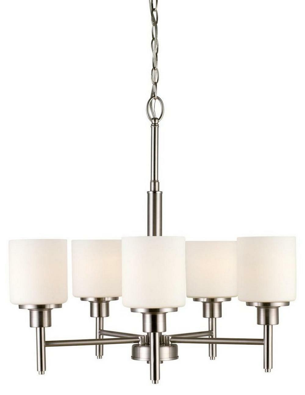 24-3/4 In. 5-Light Medium E-26 Incandescent Chandelier In Satin Nickel Chandeliers Satin Nickel