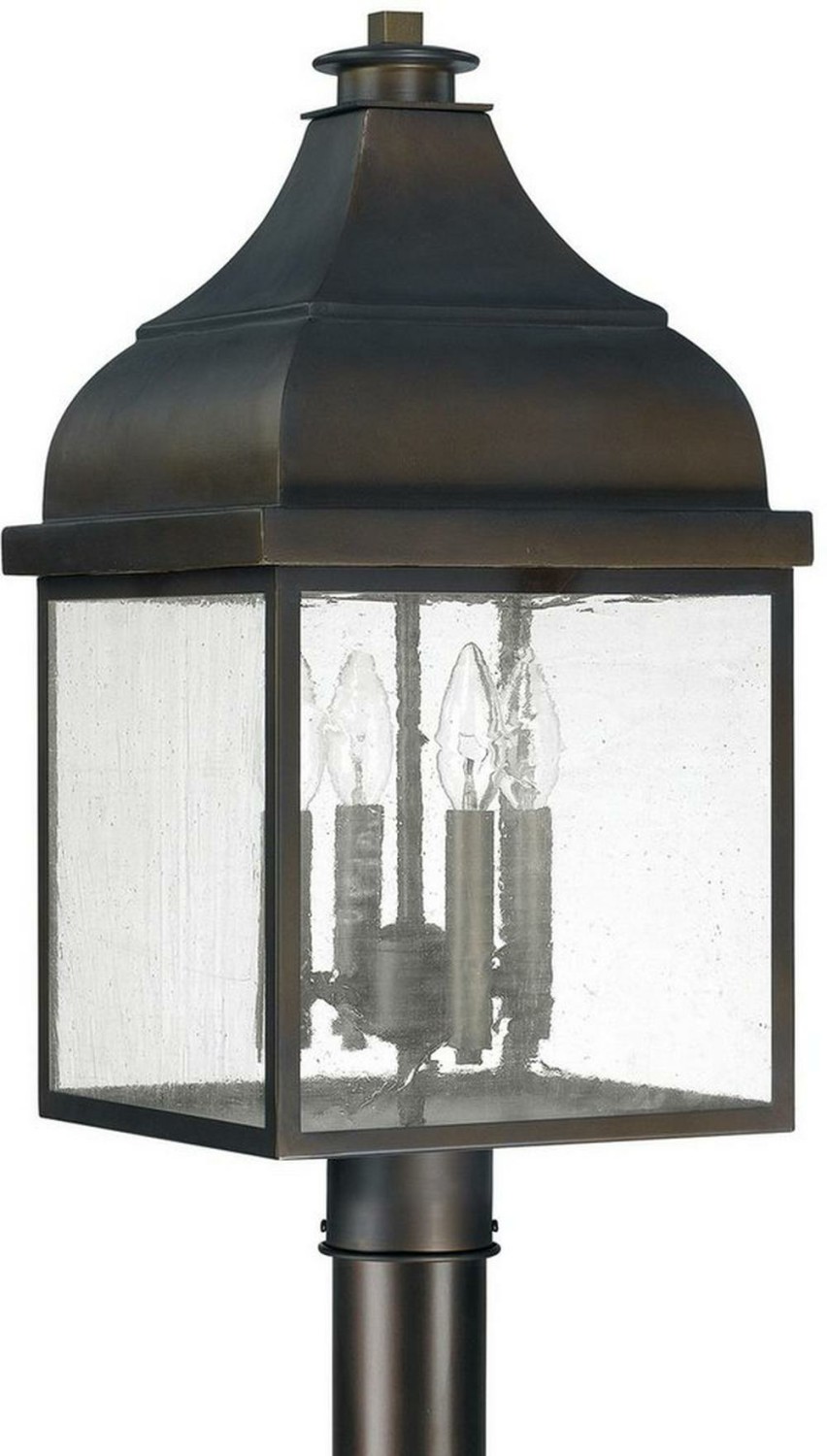 240W 4-Light Candelabra E-12 Incandescent Outdoor Post Mount Lantern In Old Bronze Outdoor Lighting Old Bronze