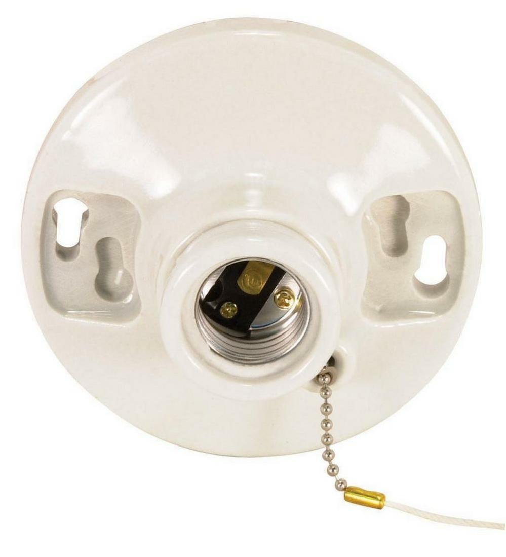 250W Medium Base Porcelain Pull Chain Receptacle Indoor Lighting Parts & Accessories