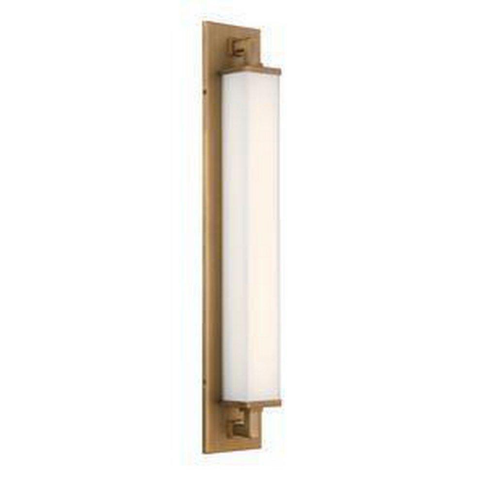 25W 1-Light Integrated Vanity Fixture In Aged Brass Indoor Lighting Aged Brass