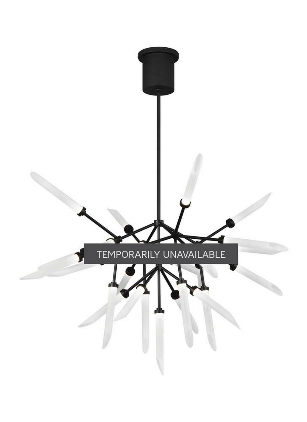 26 X 37-2/5 In. 65.1W 2-Tier 25-Light Integrated Led Modern And Transitional Chandelier In Matte Black Chandeliers Matte Black