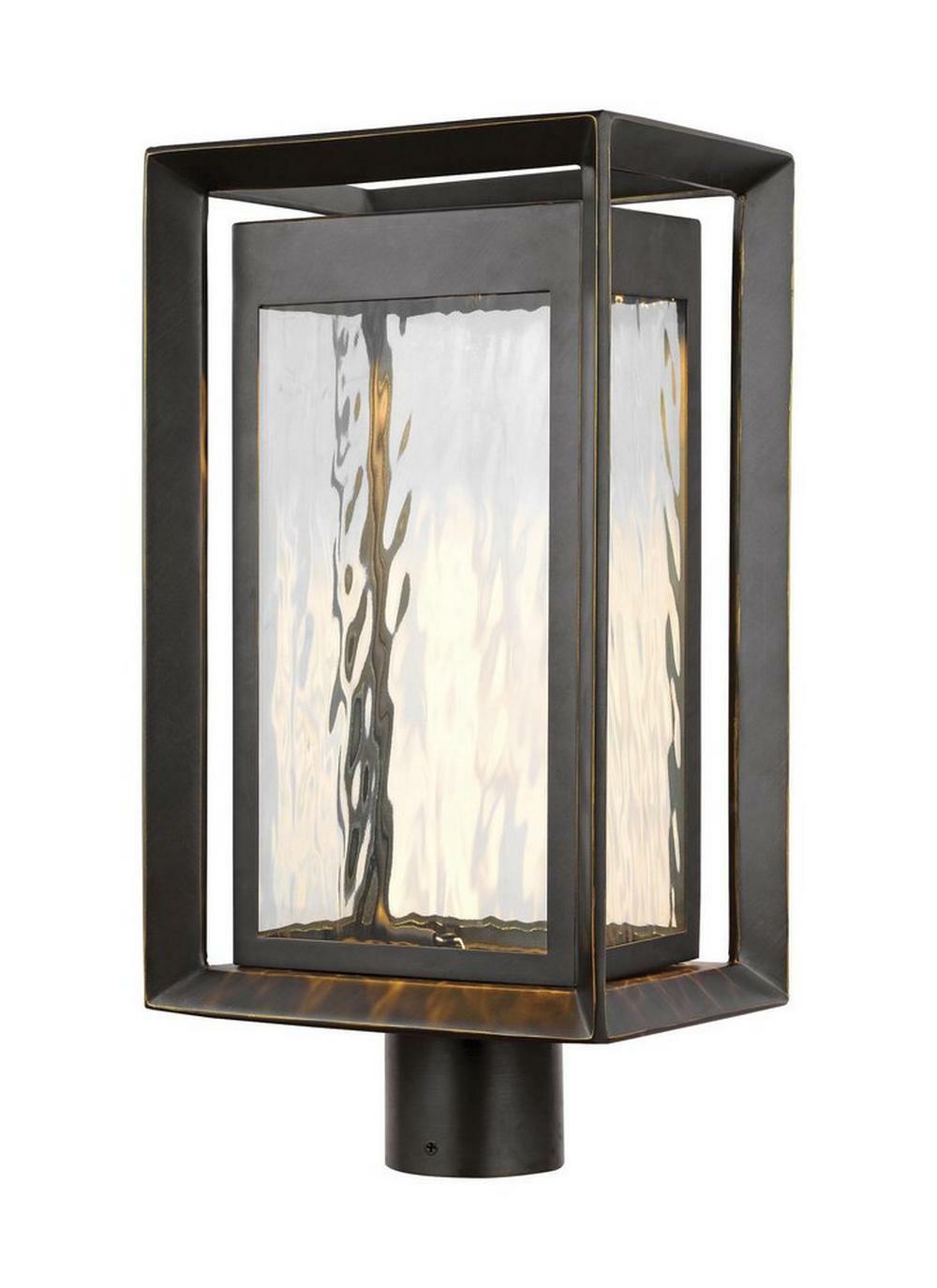 26W 1-Light Integrated Led Post Lantern In Antique Bronze Outdoor Lighting Antique Bronze