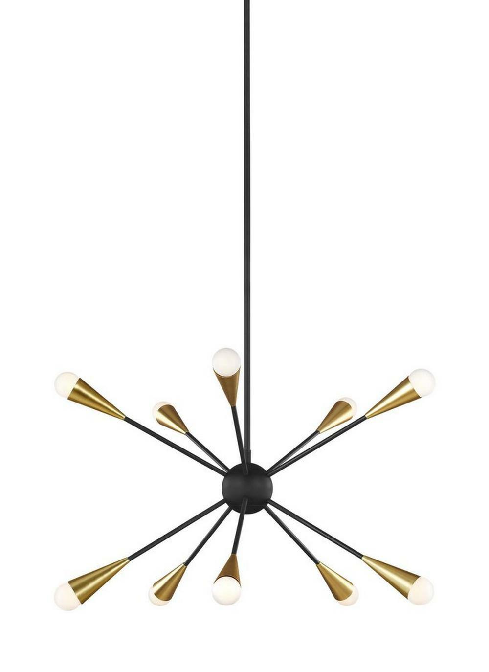 27-1/4 In. 60W 10-Light Candelabra E-12 Incandescent Chandelier In Midnight Black Chandeliers Midnight Black