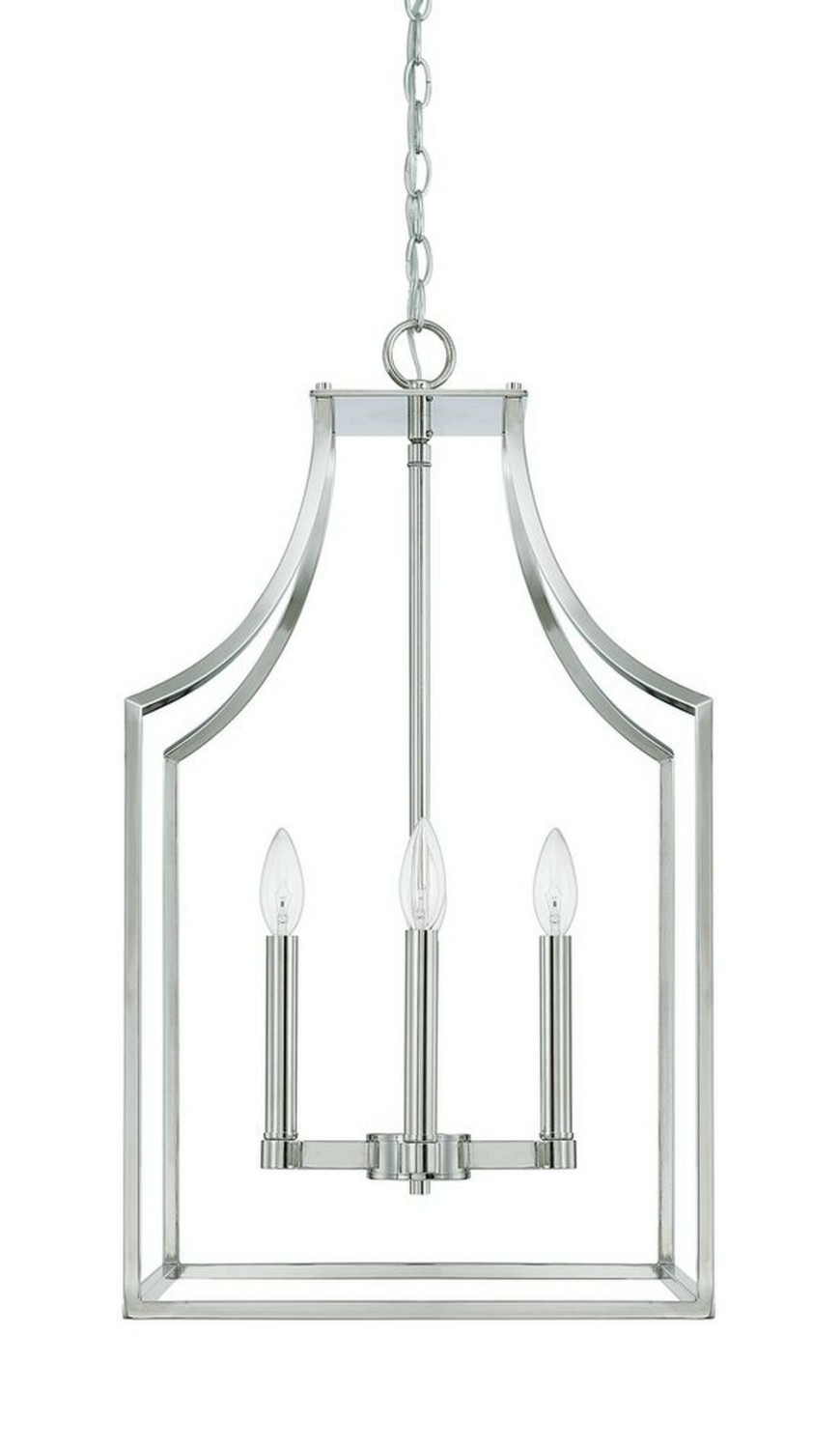 27 In. 60W 4-Light Foyer Fixture In Polished Nickel Foyer Lighting Polished Nickel