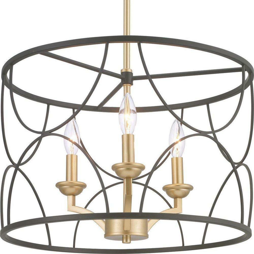 3 Light 18-1/8 In. Chandelier In Black Chandeliers Matte Black