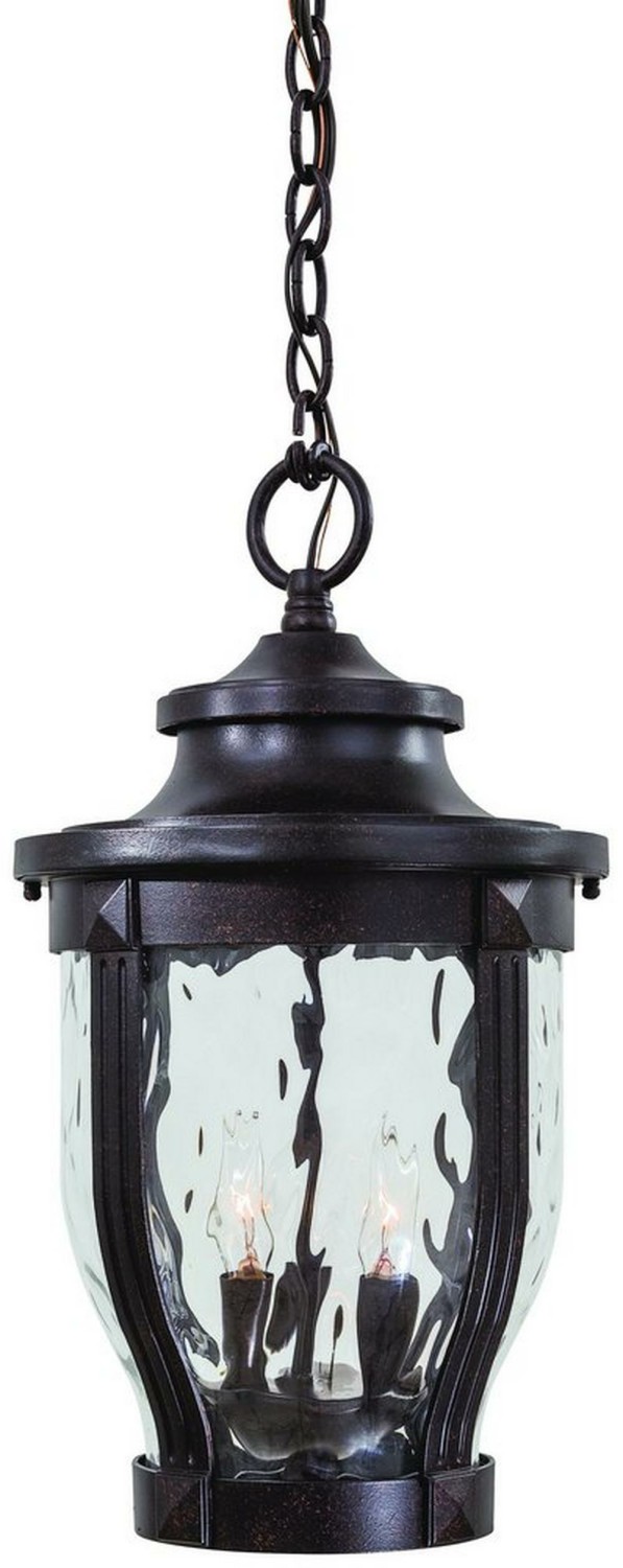 3-Light Chain Hung Outdoor Pendant In Corona Bronze Outdoor Lighting Corona Bronze