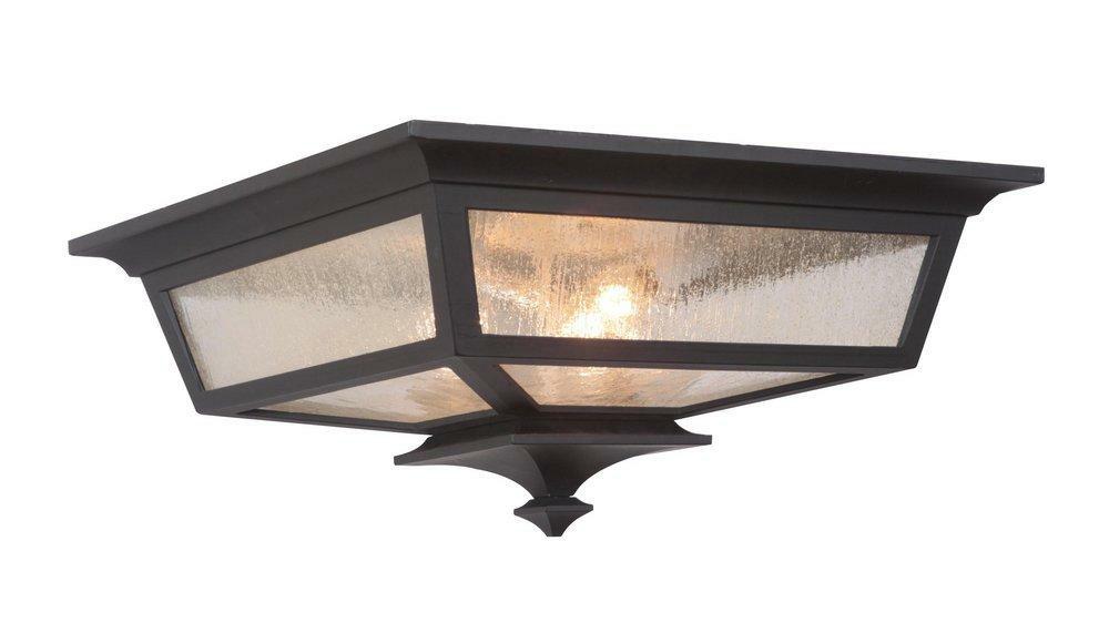 3-Light Flushmount In Midnight Outdoor Ceiling Lighting Midnight