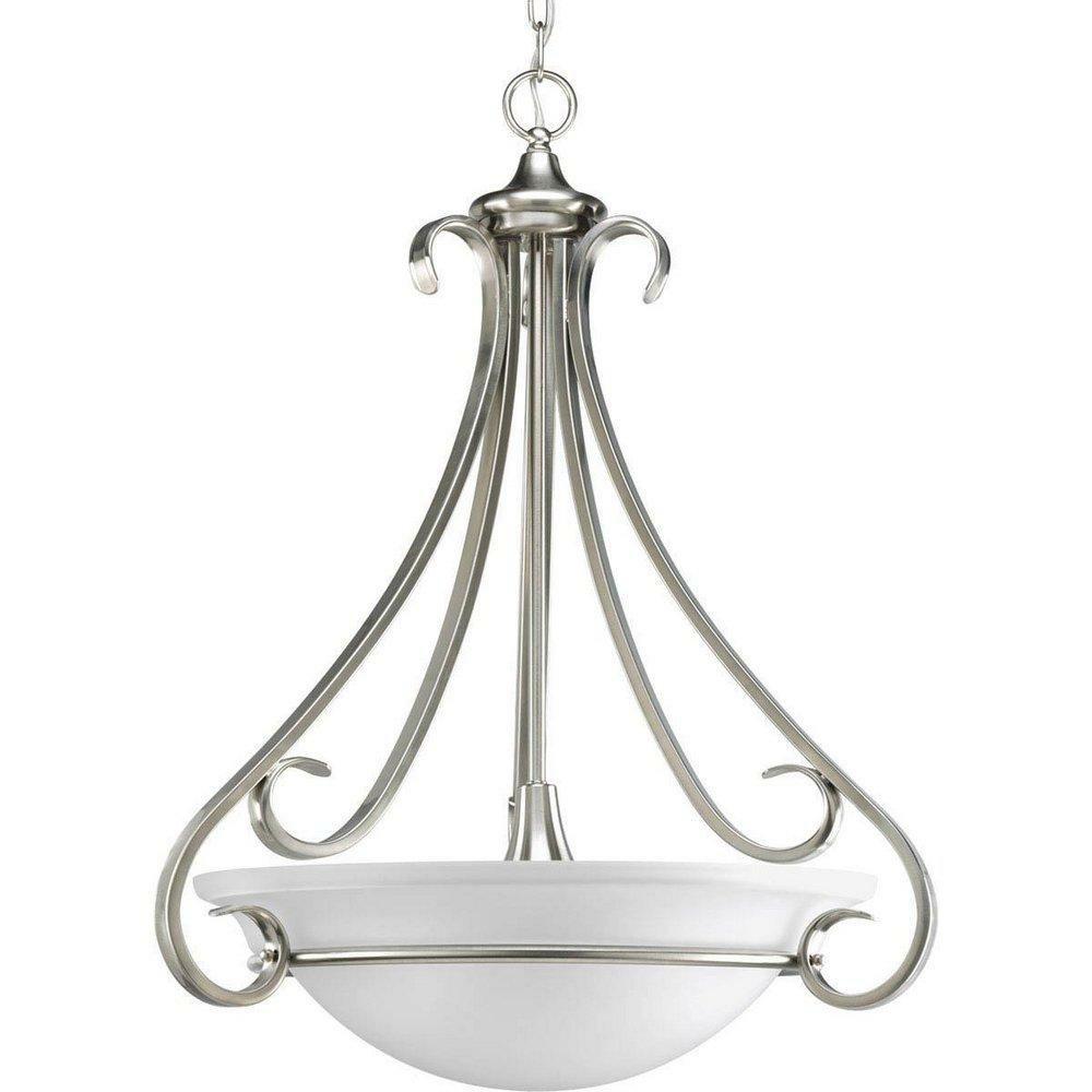 3-Light Foyer Pendant In Brushed Nickel Foyer Lighting Brushed Nickel