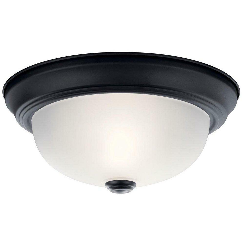 4-3/4 X 11-1/4 In. 60W 2-Light Incandescent Flush Mount Ceiling Fixture In White Ceiling Lighting White