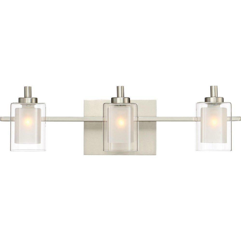 4.5W 3-Light Led Vanity Fixture In Brushed Nickel Bathroom Lighting Brushed Nickel