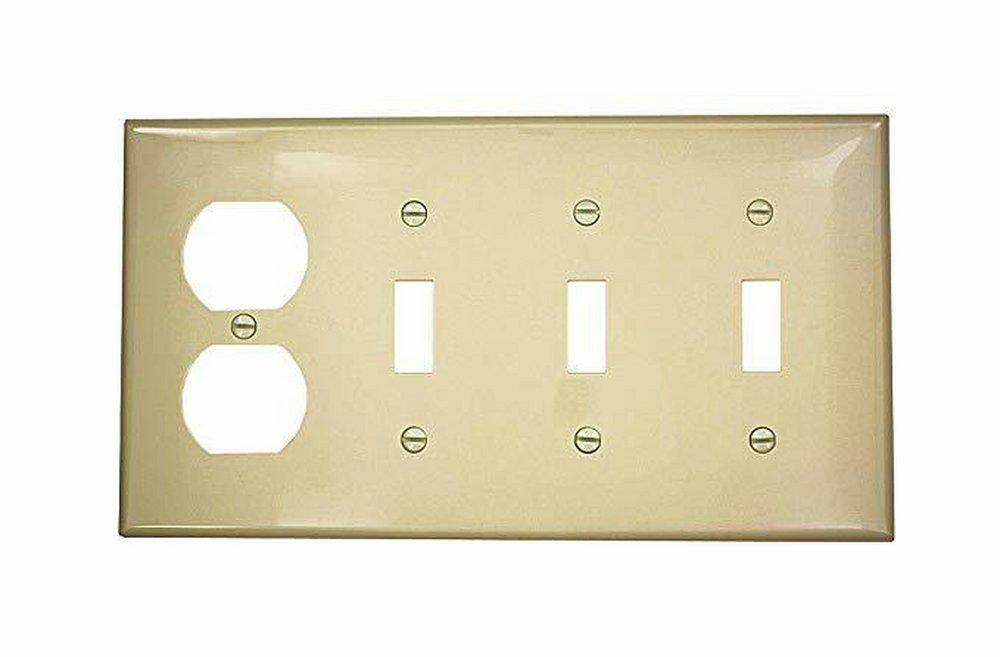 4-Gang 1-Duplex Device Standard Size Combination Wall Plate In White Indoor Lighting Parts & Accessories White