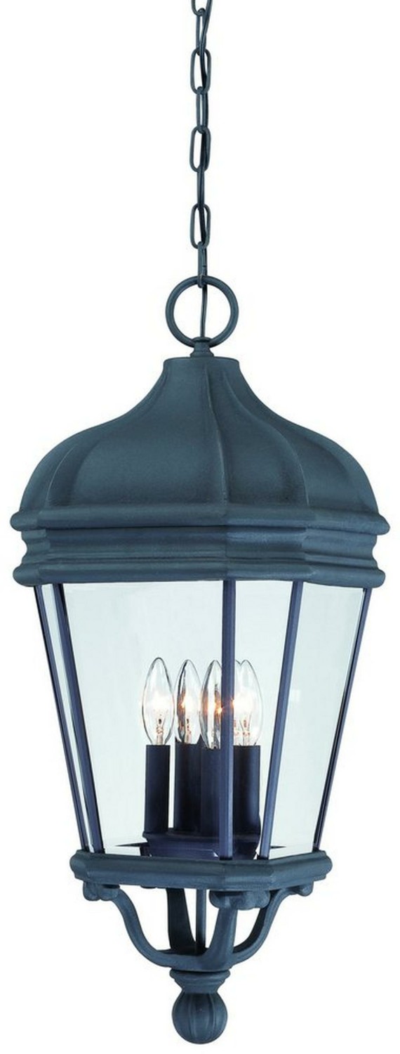 4-Light 40W Outdoor Hanging Lantern In Black Outdoor Lighting Black