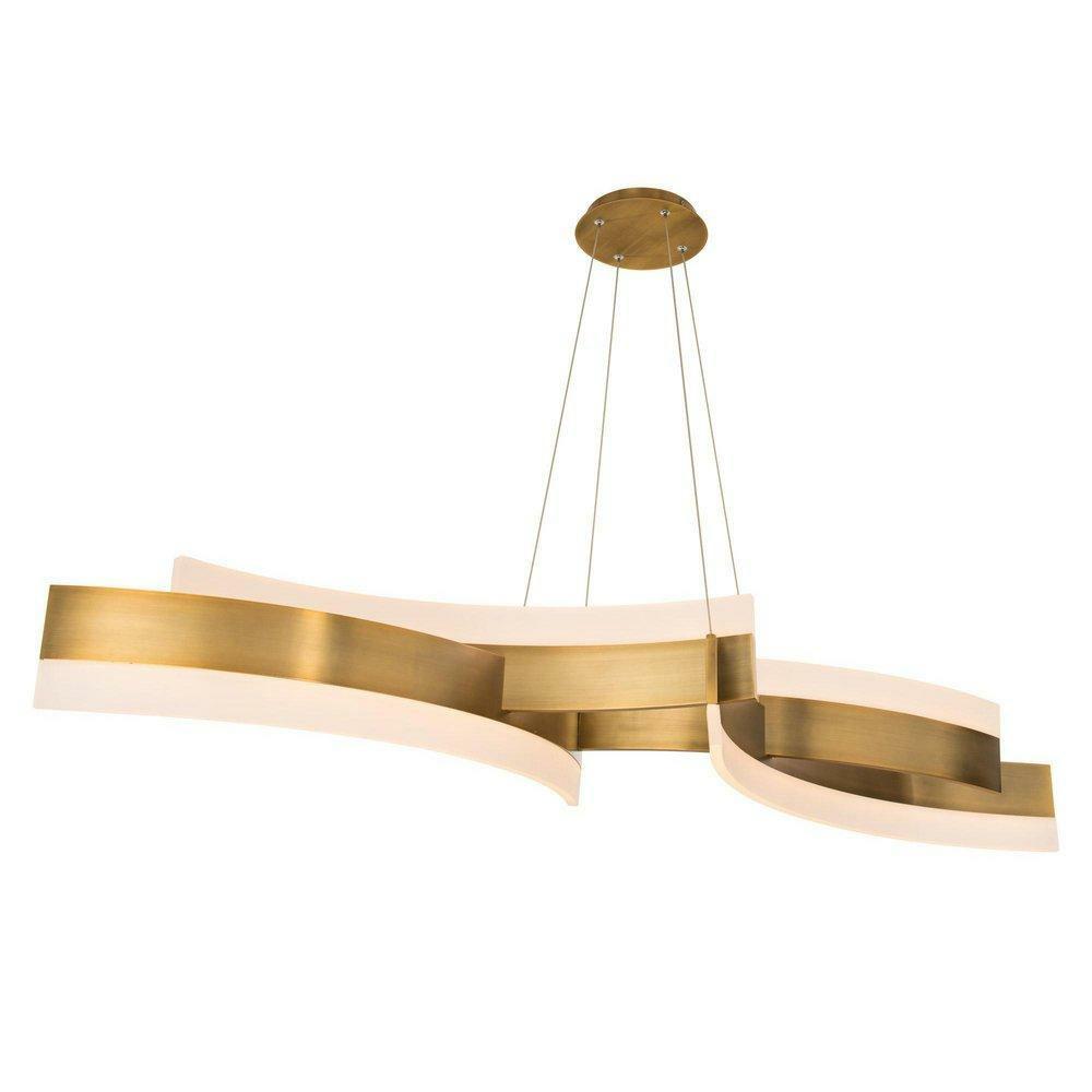 40.1W 4-Light Integrated Led Pendant Light In Aged Brass Indoor Lighting Aged Brass