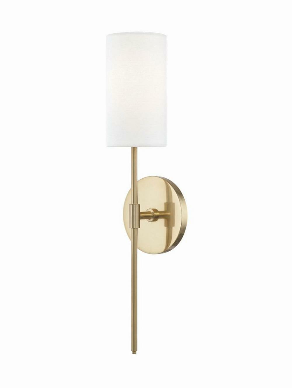 40W 1-Light Candelabra E-12 Incandescent Wall Sconce In Aged Brass Indoor Lighting Aged Brass