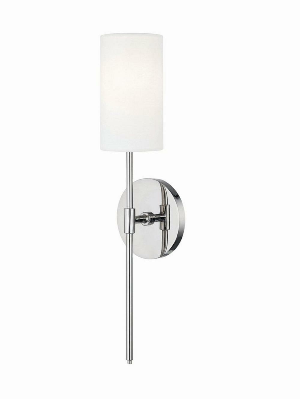 40W 1-Light Candelabra E-12 Incandescent Wall Sconce In Polished Nickel Indoor Lighting Polished Nickel