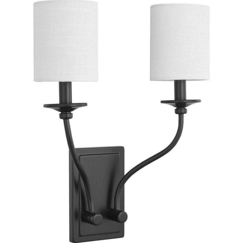 40W 2-Light Candelabra Incandescent Wall Sconce In Matte Black Indoor Lighting Matte Black