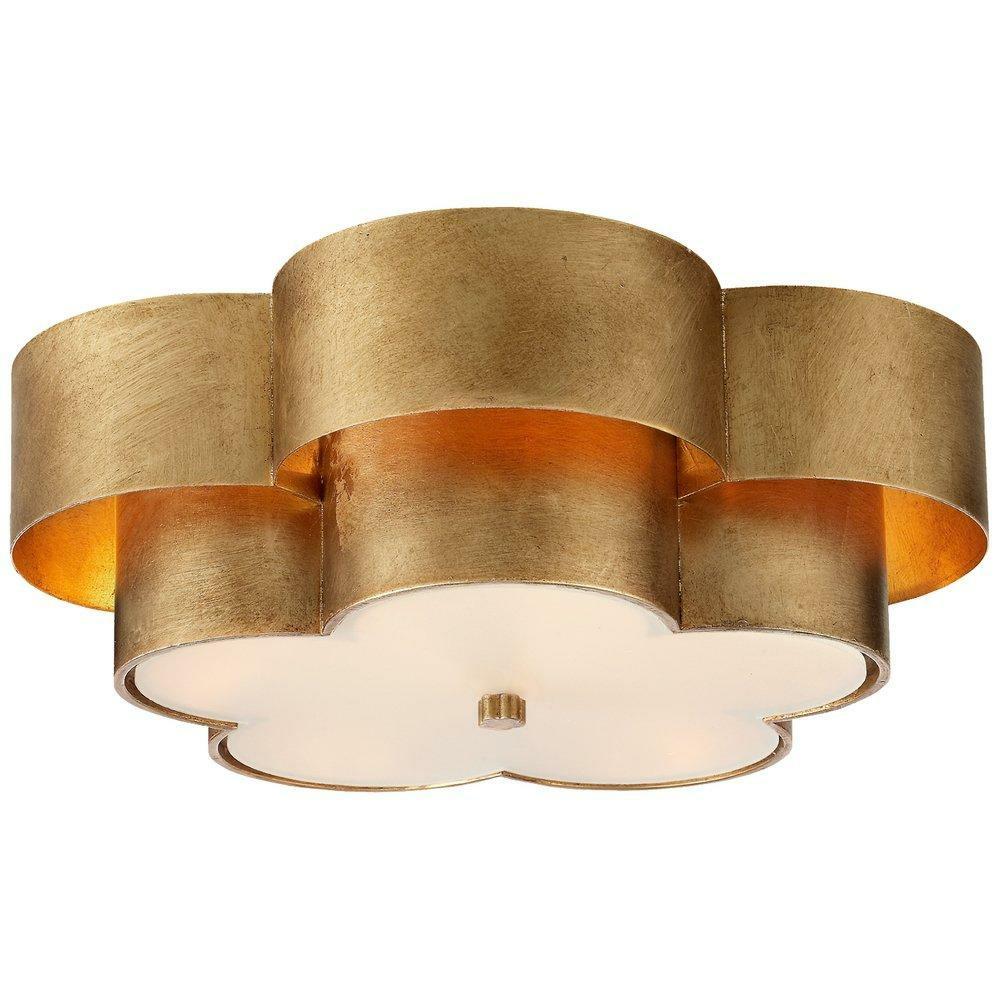 40W 4-Light Candelabra E-12 Flush Mount Ceiling Fixture In Gild Ceiling Lighting Gild