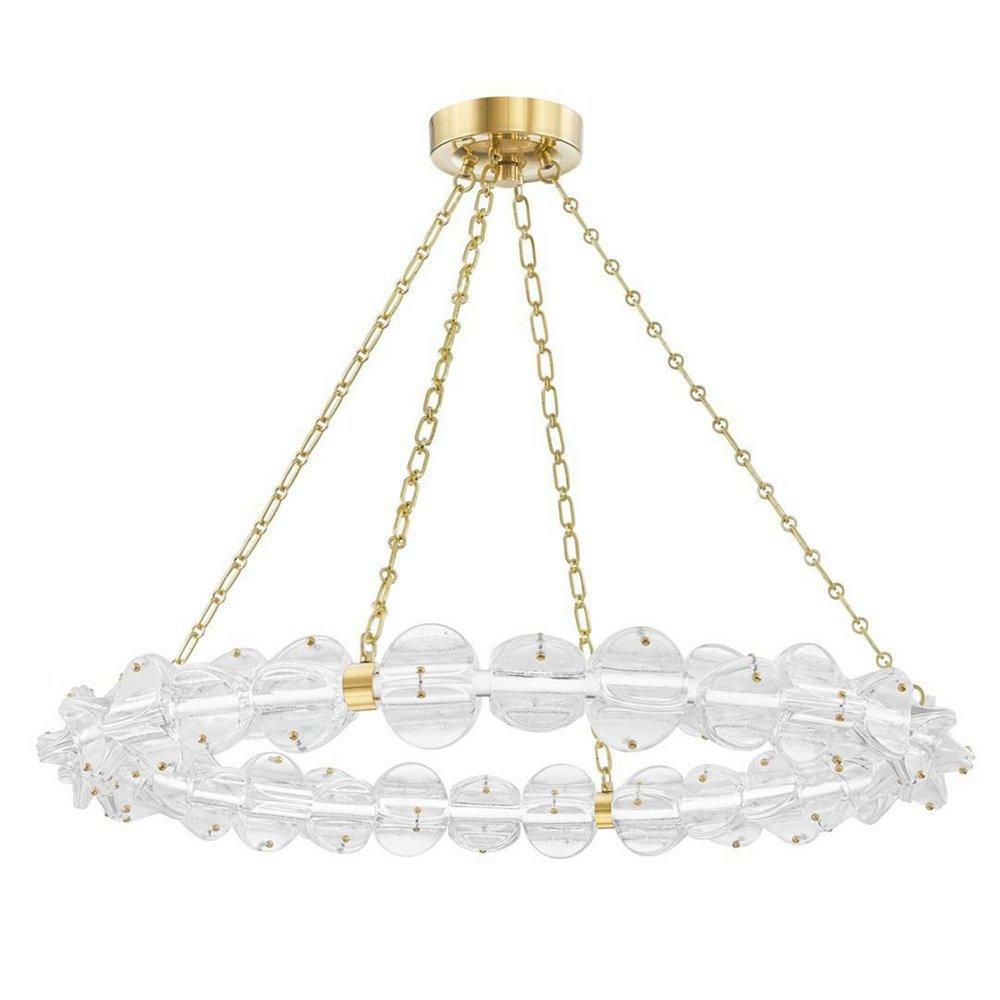 42W 1-Light 1-Tier Integrated Led Chandelier In Aged Brass Chandeliers Aged Brass