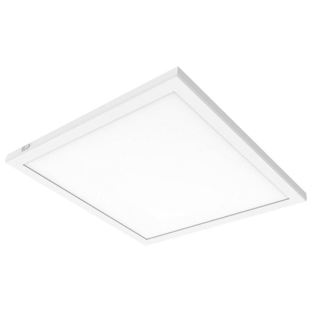 47W 1-Light Integrated Led Flush Mount Ceiling Fixture In White Ceiling Lighting White