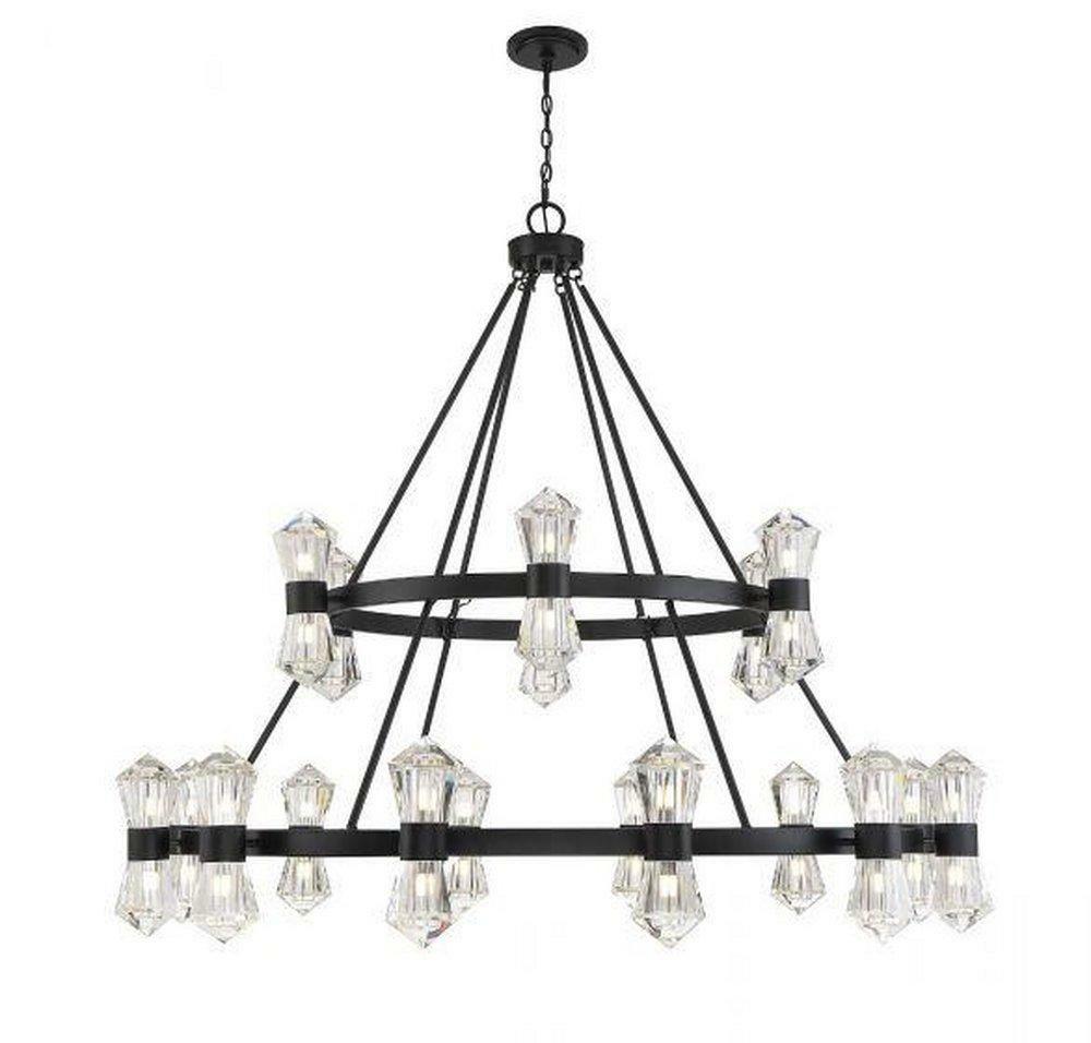 4W 36-Light 2-Tier Led Chandelier In Matte Black Chandeliers Matte Black