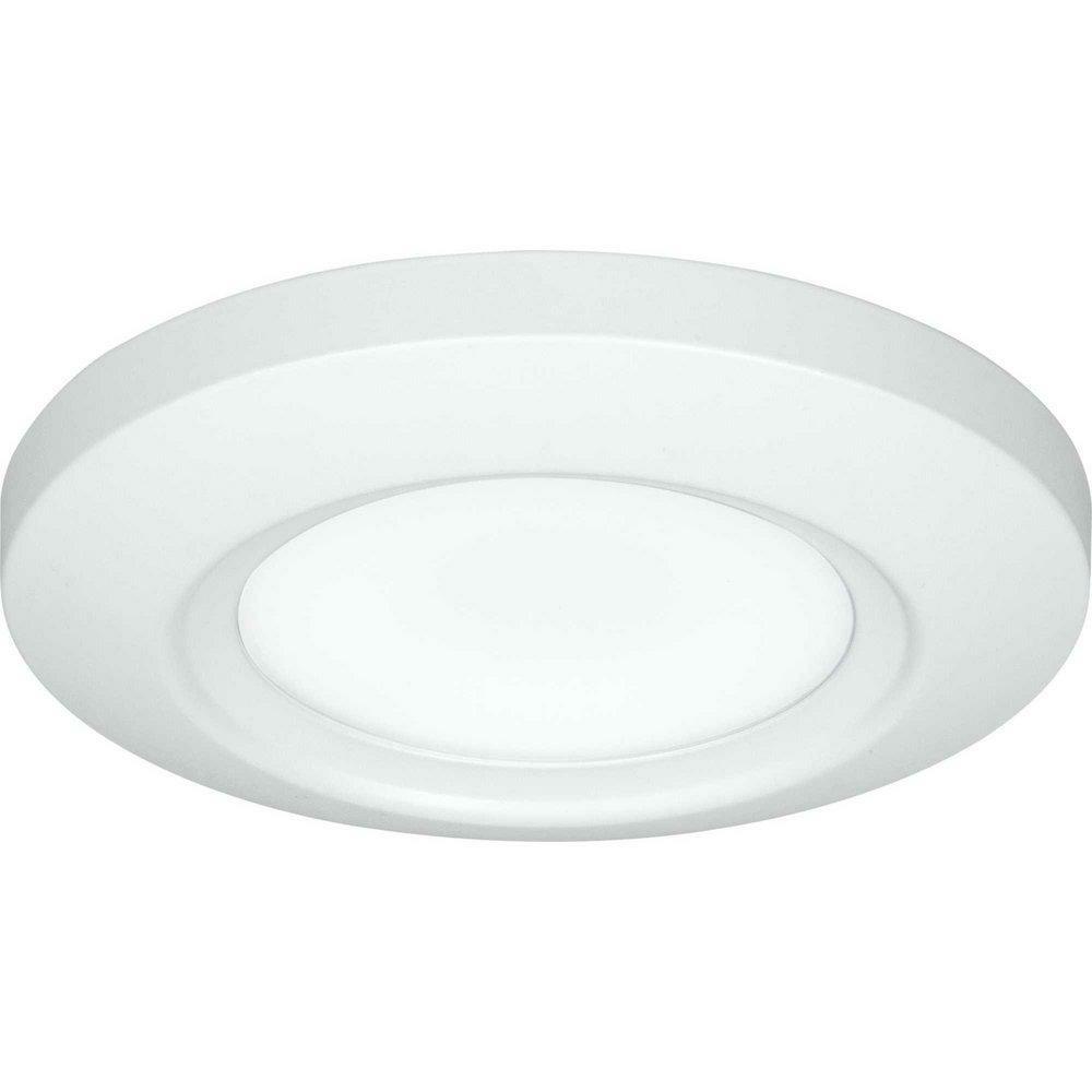 5-1/2 In. 11.5W 1-Light Led Low Profile Flush Mount Ceiling Fixture In White Ceiling Lighting White